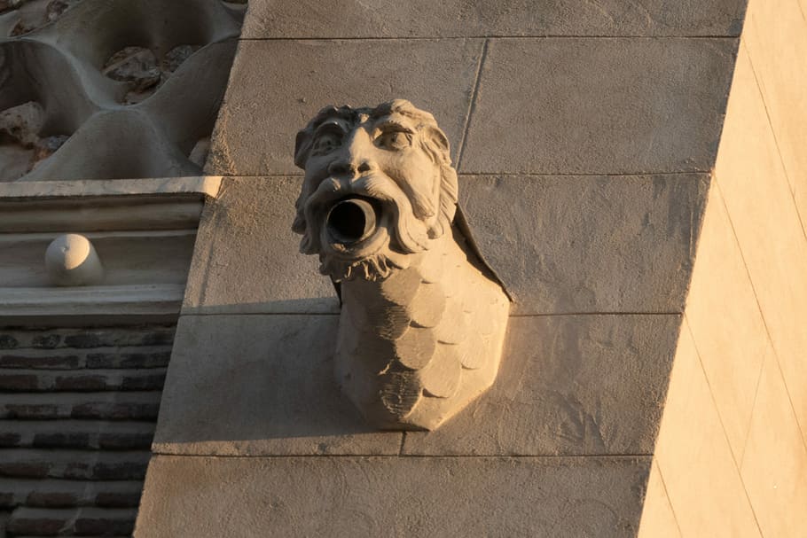 Architecture, Cathedral, Church, Madrid, facade, spain, gargoyle