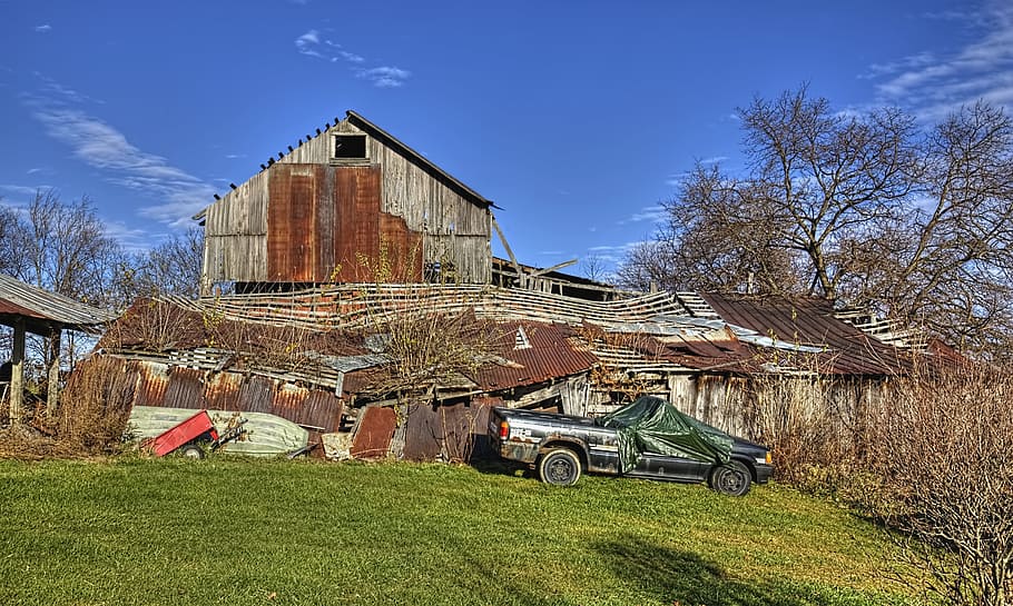 barn, barns, rustic, art, digital art, artistic, textured, ohio HD wallpaper