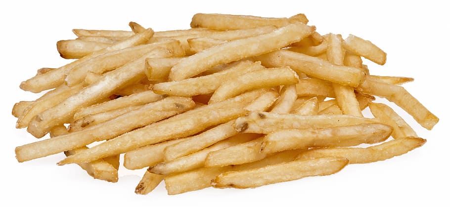 fried potatoes, food, eat, diet, bk, french, fries, cut out, white background, HD wallpaper