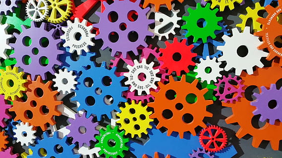 bevel gear artwork, cogs, colorful, colourful, creativity, gears HD wallpaper
