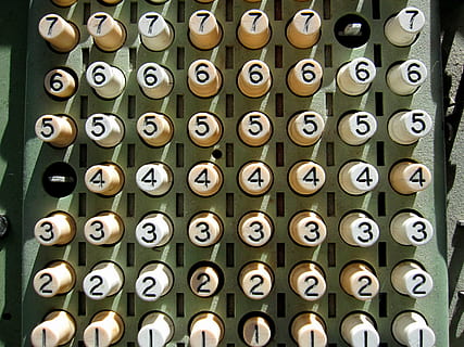 number buttons, old, vintage, type, retro, antique, machine HD wallpaper