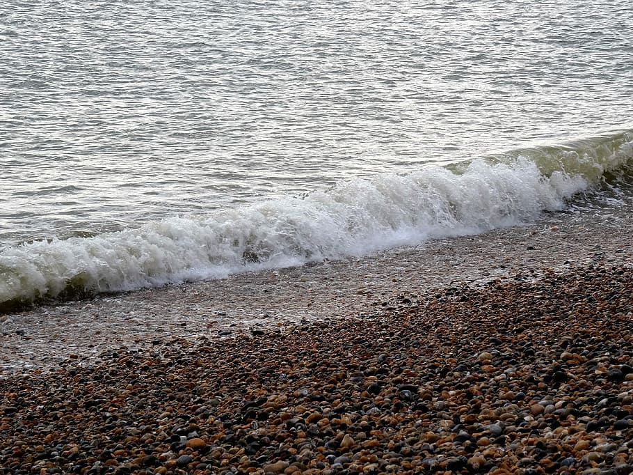 Sea, Beach, Nature, Wave, Stones, Water, pebble, pebbles, pebble beach HD wallpaper