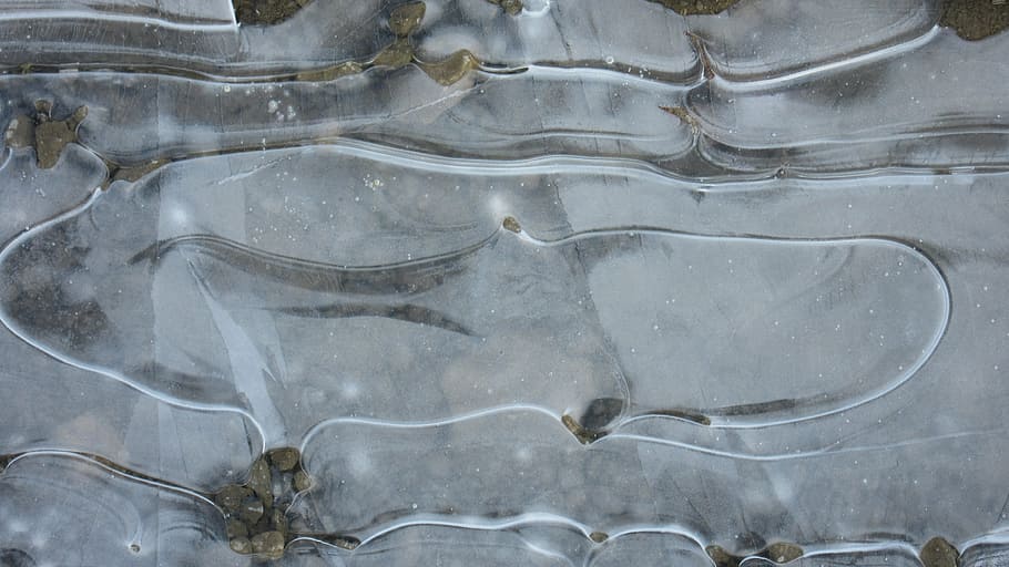 ice, frozen, puddle, cold, winter, frost, pattern, background HD wallpaper