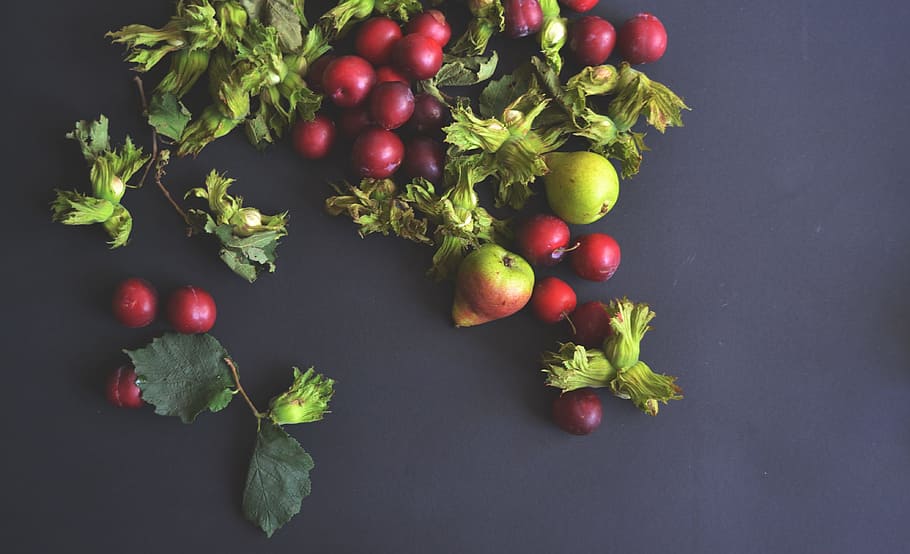 assorted fruits, pears, cherries, cherry, food, healthy, fresh HD wallpaper