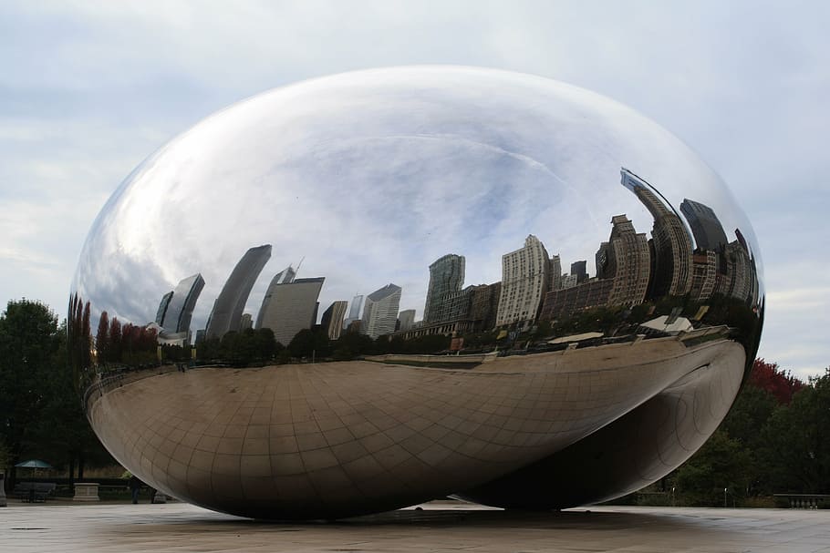 Cloud Gate, Chicago Illinois, bean, day skyline, skyscraper HD wallpaper