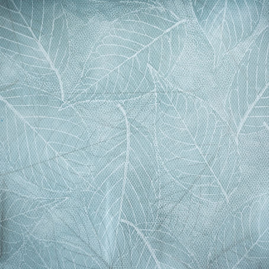 green leaf print textile, blue, texture, textured, paper, backgrounds, HD wallpaper