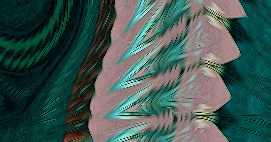 pink and green abstract painting, background, lines, art deco HD wallpaper