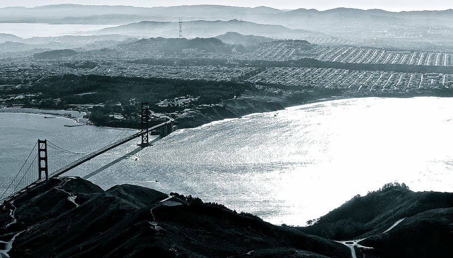 aerial photo of Golden Gate Bridge at San Francisco, California