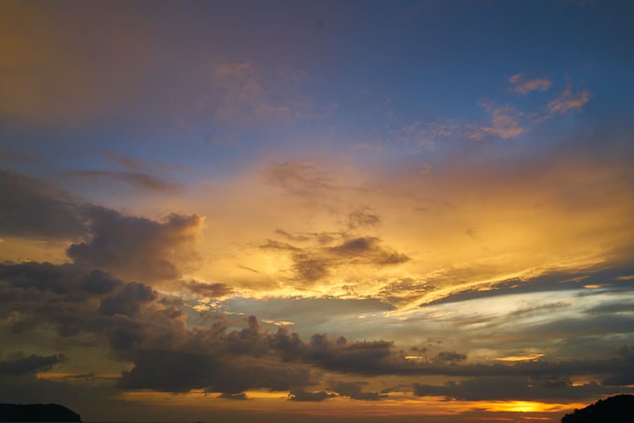 white clouds and blue sky, background, landscape, nature, light HD wallpaper