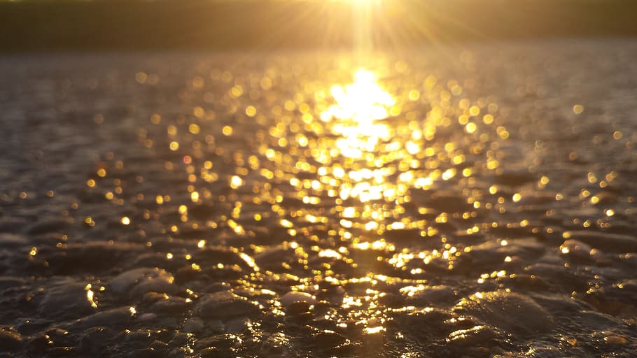 sun, ice, reflection, sparkle, afterglow, sunset, setting sun HD wallpaper