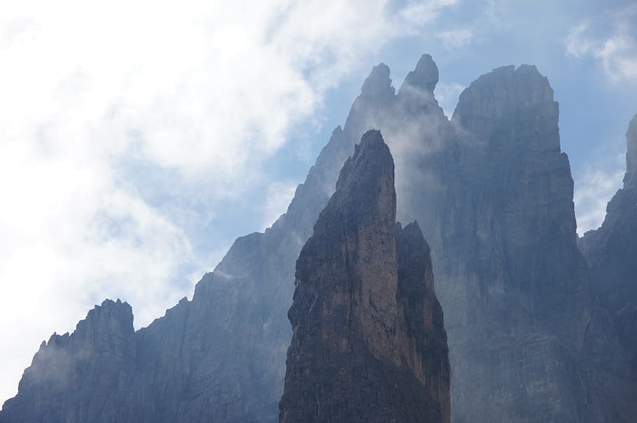 Dolomites, Alps, Mountains, italy, sky, landscape, rock, trekking HD wallpaper