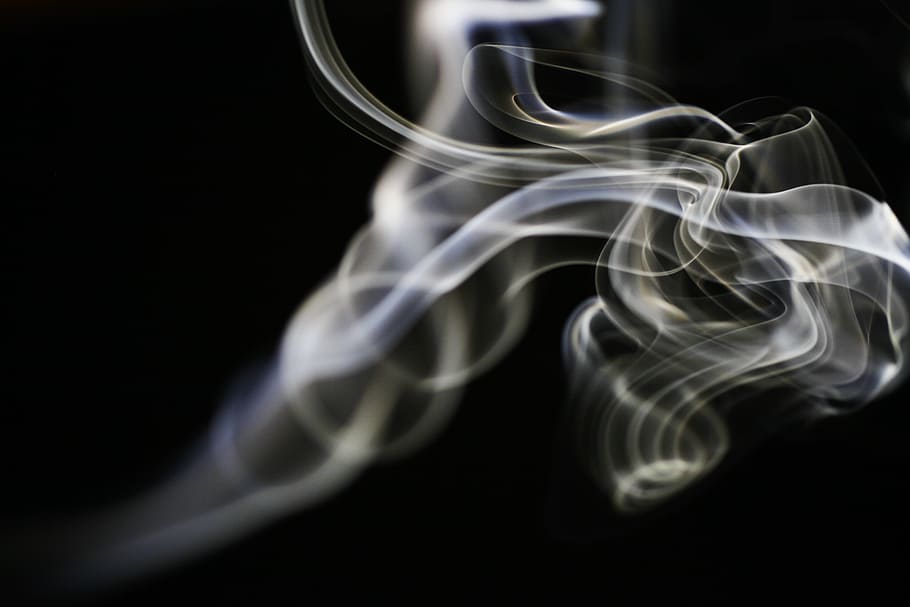 close up photography of white smoke, black, motion, abstract HD wallpaper