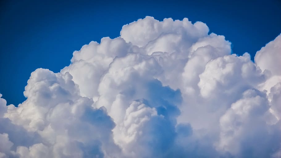 clouds, cumulus, sky, blue, white, blue sky clouds, nature HD wallpaper