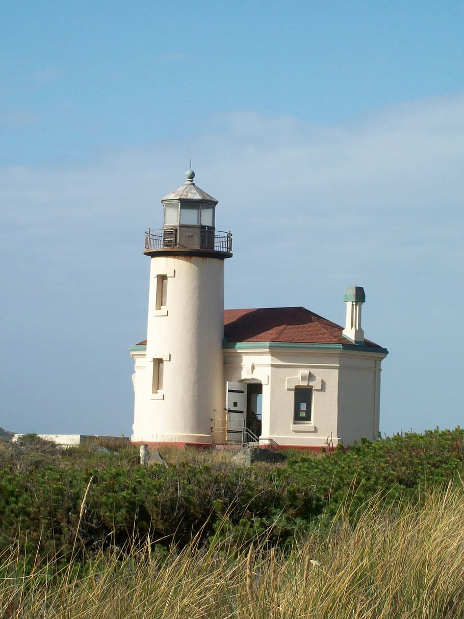 lighthouse, coast, oregon, landscape, beach, northwest, sea HD wallpaper