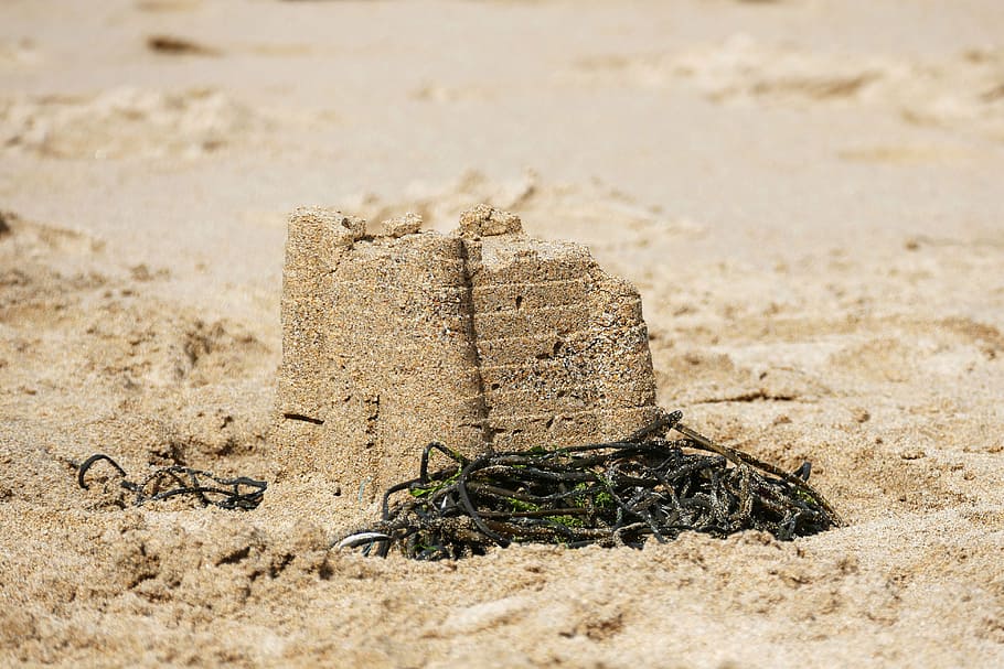 sand castle, beach, vacation, sea, summer, ocean, water, fun