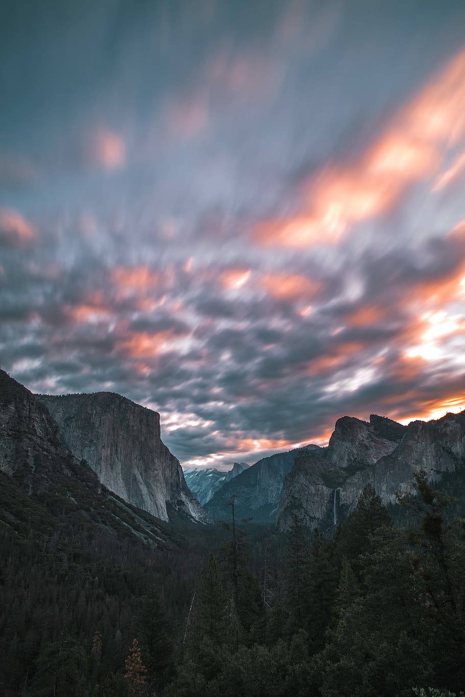 trees and mountain, mountains under cloudy sky, clouds, sunlight HD wallpaper