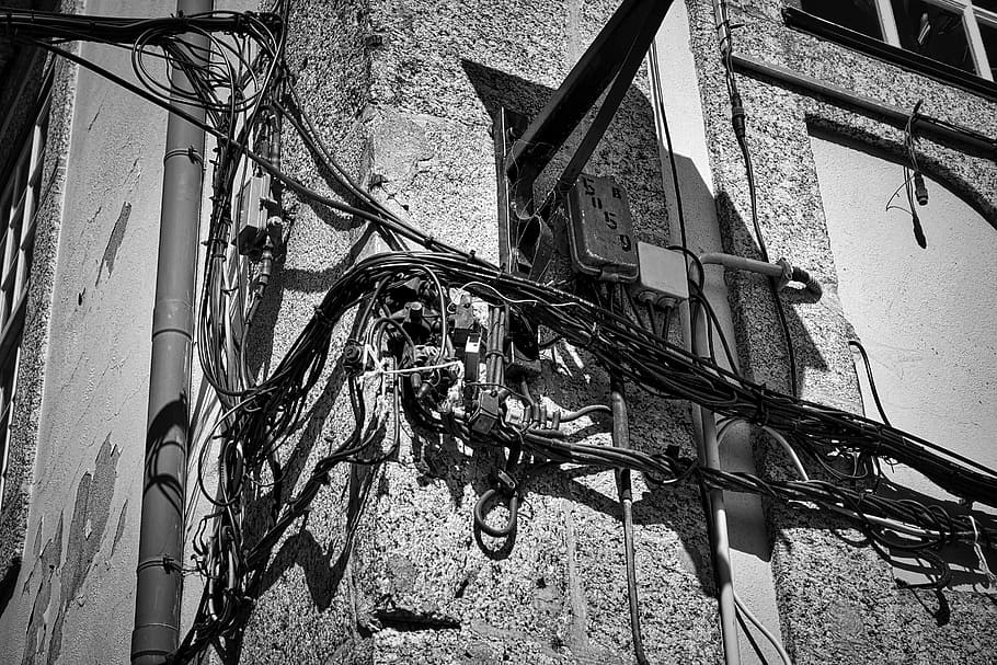 wiring, wires, electrical, cables, power, energy, built structure HD wallpaper