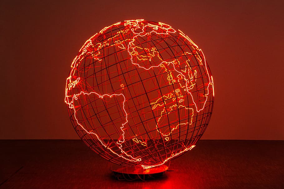 An electric globe captured in an art gallery in Paris, France, HD wallpaper