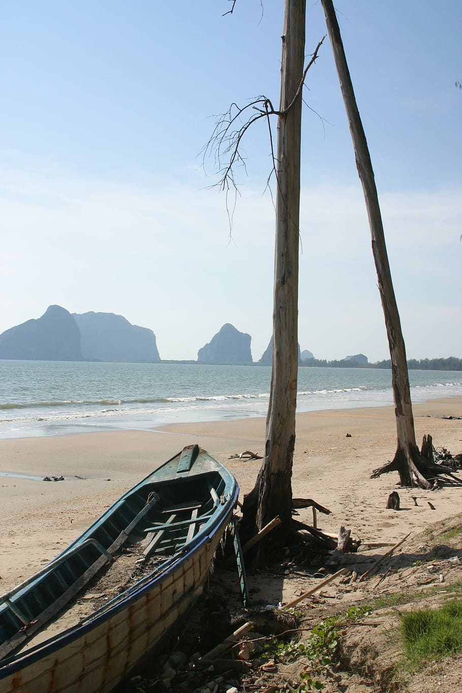 thailand, boat, beach, water, sky, sea, nautical vessel, nature HD wallpaper