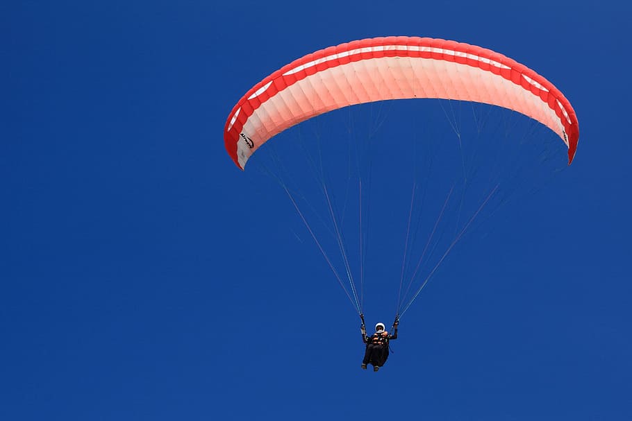 man on parachute, Action, Activity, Flight, Fly, blue, flying HD wallpaper