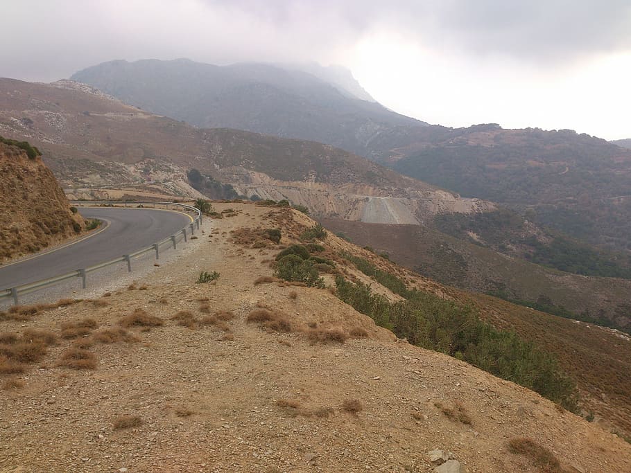 switchback, landscapes, crete, mountain, environment, road HD wallpaper
