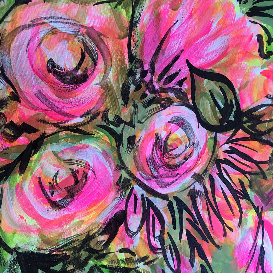 art, flowers, bloom, multi colored, full frame, close-up, backgrounds HD wallpaper