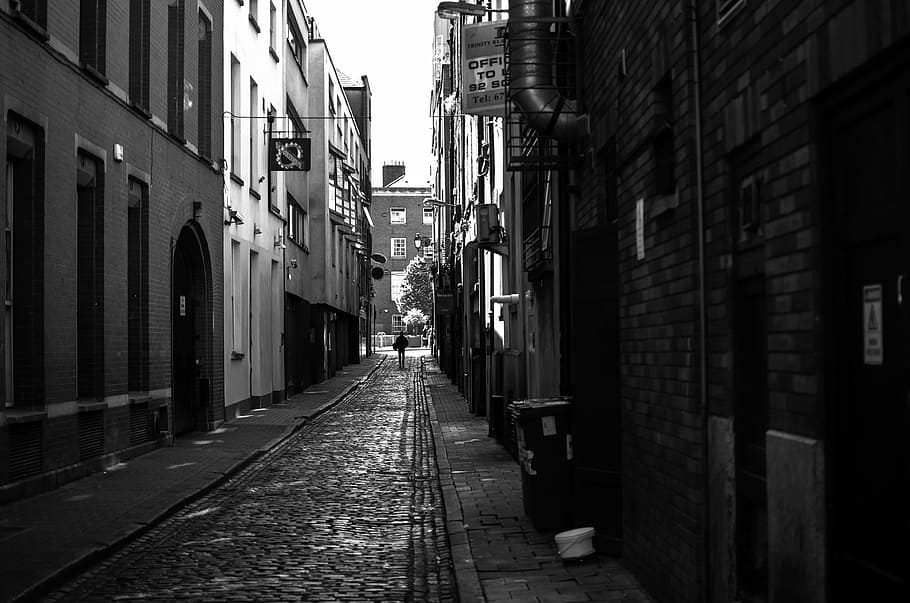 Dublin, Via, White, Black, white black, black And White, street HD wallpaper