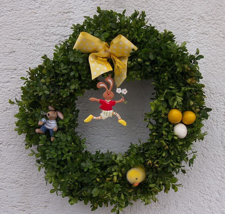 Easter, Wreath, Spring, easter wreath, spring wreath, high angle view HD wallpaper