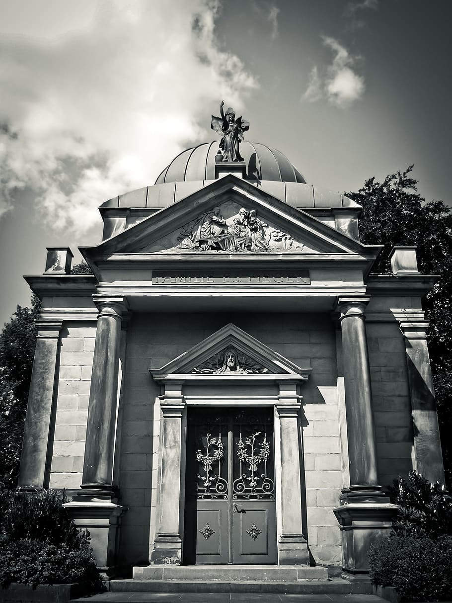 crypt, cemetery, grave, death, sculpture, tomb, sepulchre, north cemetery HD wallpaper