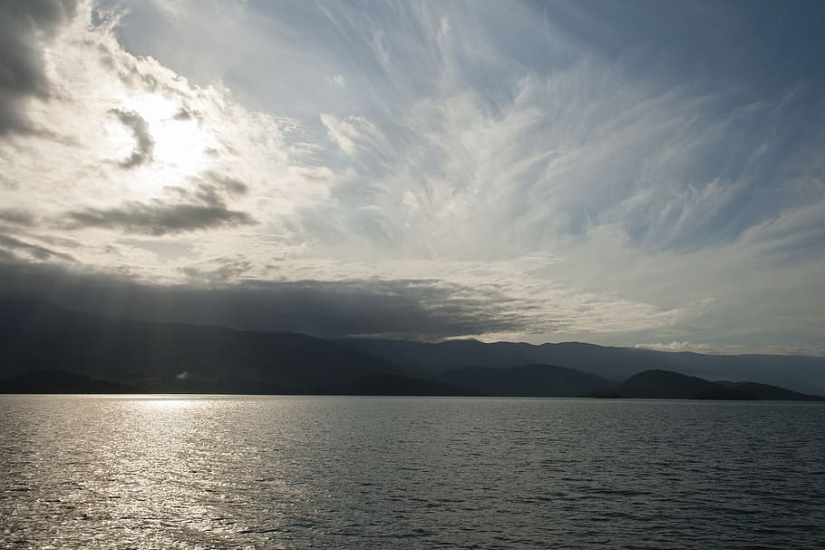 sky, mar, clouds, landscape, sol, water, cloud - sky, beauty in nature HD wallpaper