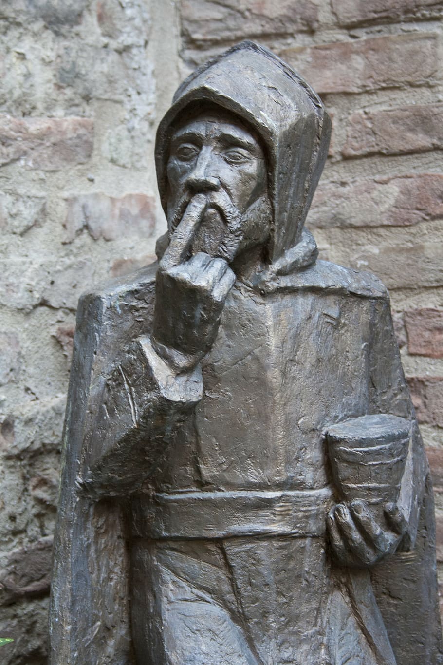 monk, statue, bologna, sculpture, craft, art and craft, male likeness HD wallpaper