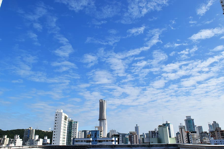 sky, buildings, clouds, architecture, built structure, building exterior HD wallpaper