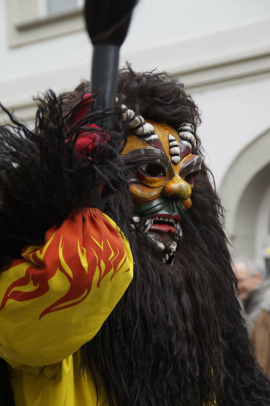 devil, fire devil, daemon, spirit, frightening, strassenfasnet HD wallpaper
