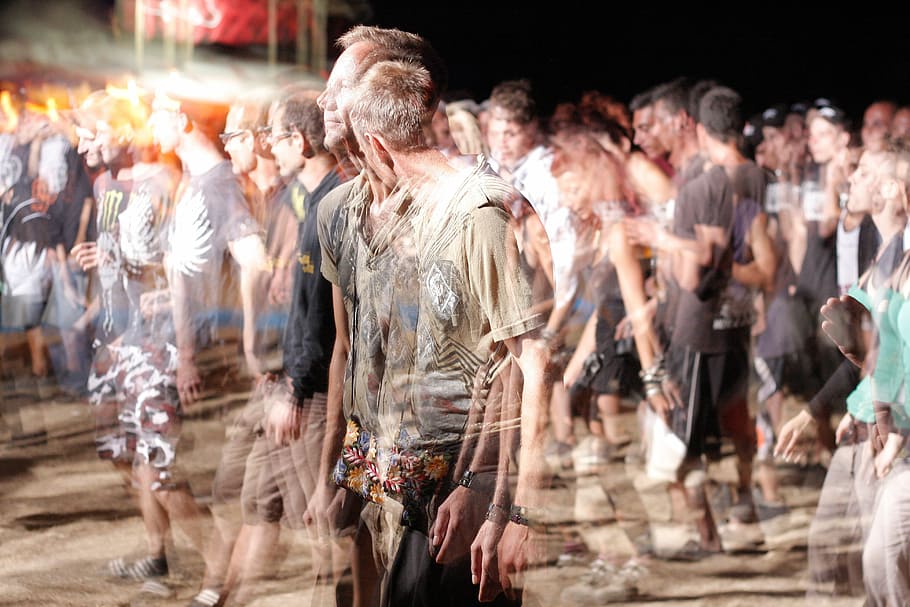 timelapse photo of people walking, crowd, group Of People, men HD wallpaper