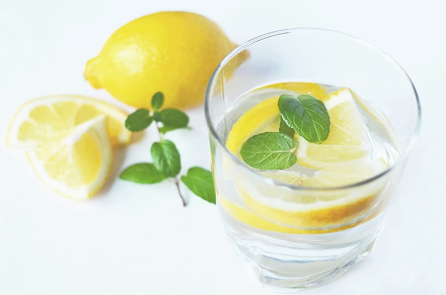 beverage, drink, fresh, lemons, peppermint, water, citrus fruit HD wallpaper