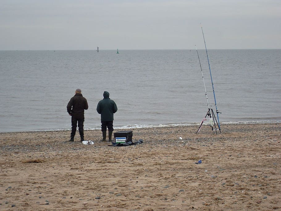 cold, weather, winter, harsh, sea, beach, england, rod, line HD wallpaper