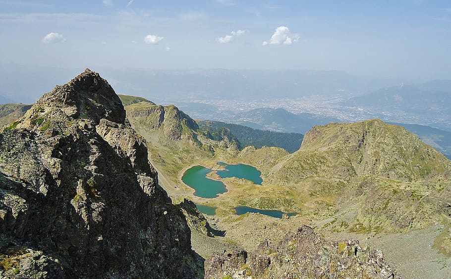 lakes robert, mountain, summit, panoramic views, hiking, alps HD wallpaper