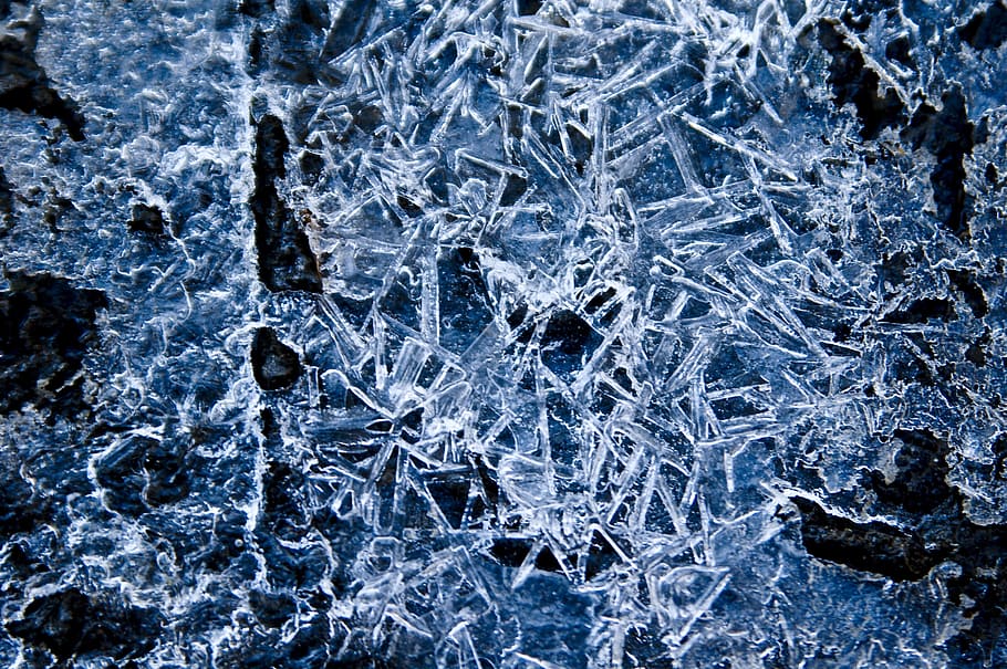 microscopic photography of ice, Frost, Texture, Background, Winter