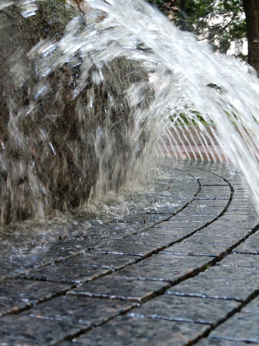 fountain, water, abstraction, design, creative, motion, nature HD wallpaper