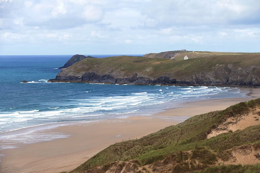 penhale sands, perranporth, cornwall, beach, beaches, sea, coast HD wallpaper