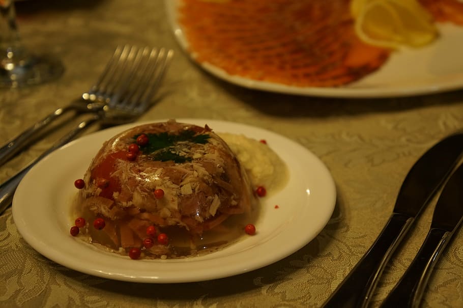 aspic, food, appetizer, table, dish, kitchen, delicious, nutrition HD wallpaper