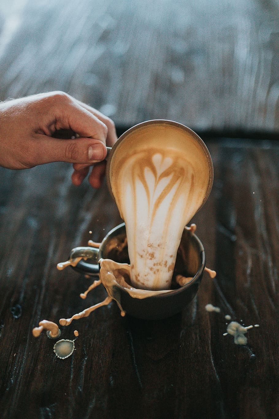 Hd Wallpaper Aerial Photography Of Cafe Latte On Table Flat Lay