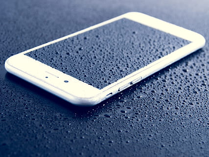 turned-off post-2016 iPhone on top of black surface, Ios, Apple HD wallpaper