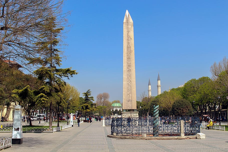 Istanbul, Obelisks, Sultanahmet, Square, blue, architecture, HD wallpaper