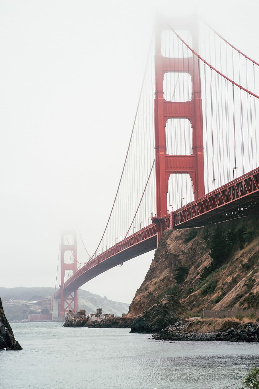 Golden Gate Bridge, San Francisco, untitled, structure, red, mist HD wallpaper