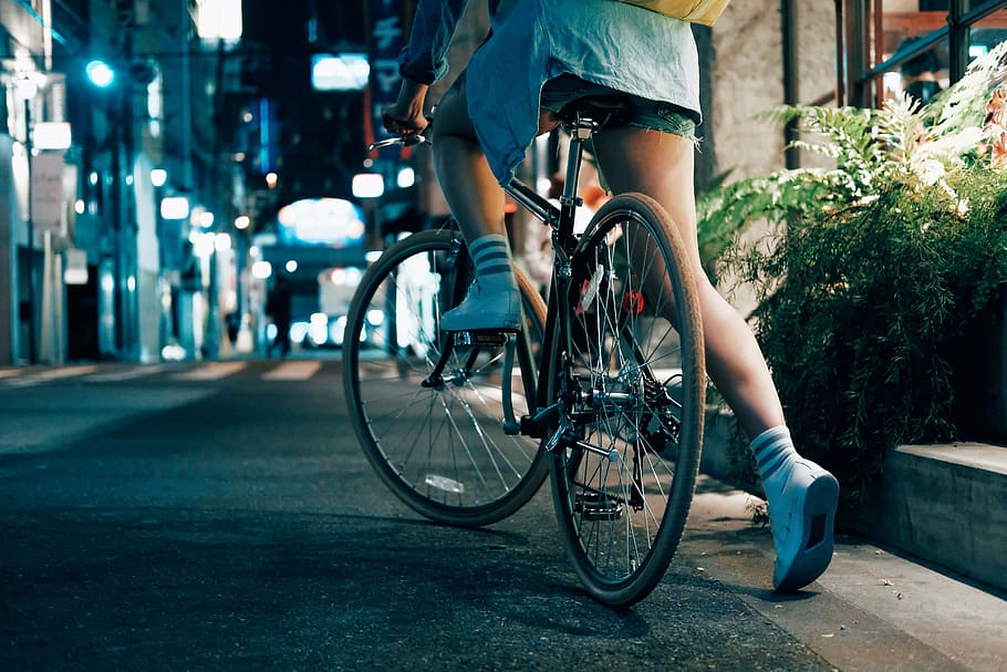 HD wallpaper: woman riding on bike near bush, road, street, people, girl,  bicycle | Wallpaper Flare