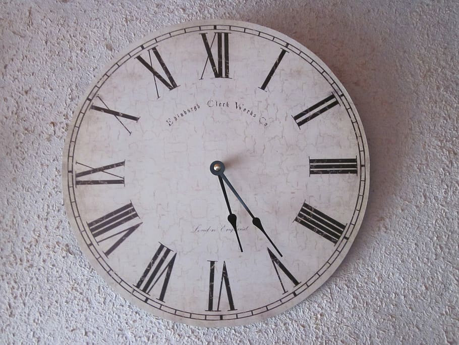 round analog clock, Time, Time, time indicating, time of, pointer