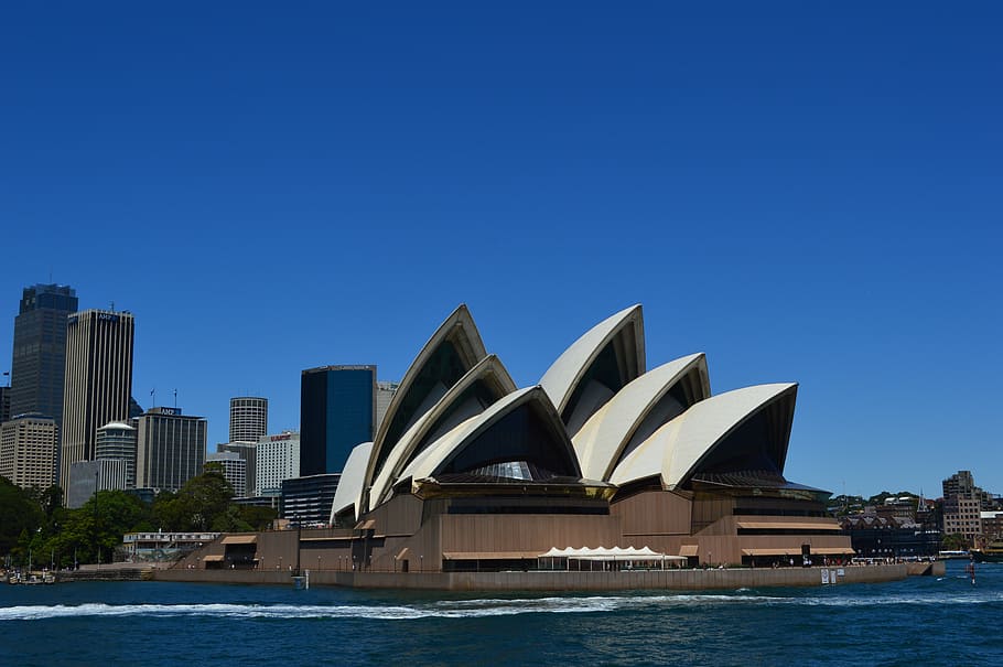 sydney, australia, architecture, skyline, sea, opera, operahouse, HD wallpaper