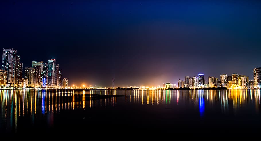 water, sea, deep, black, dark, night, sky, clouds, blue, flag HD wallpaper