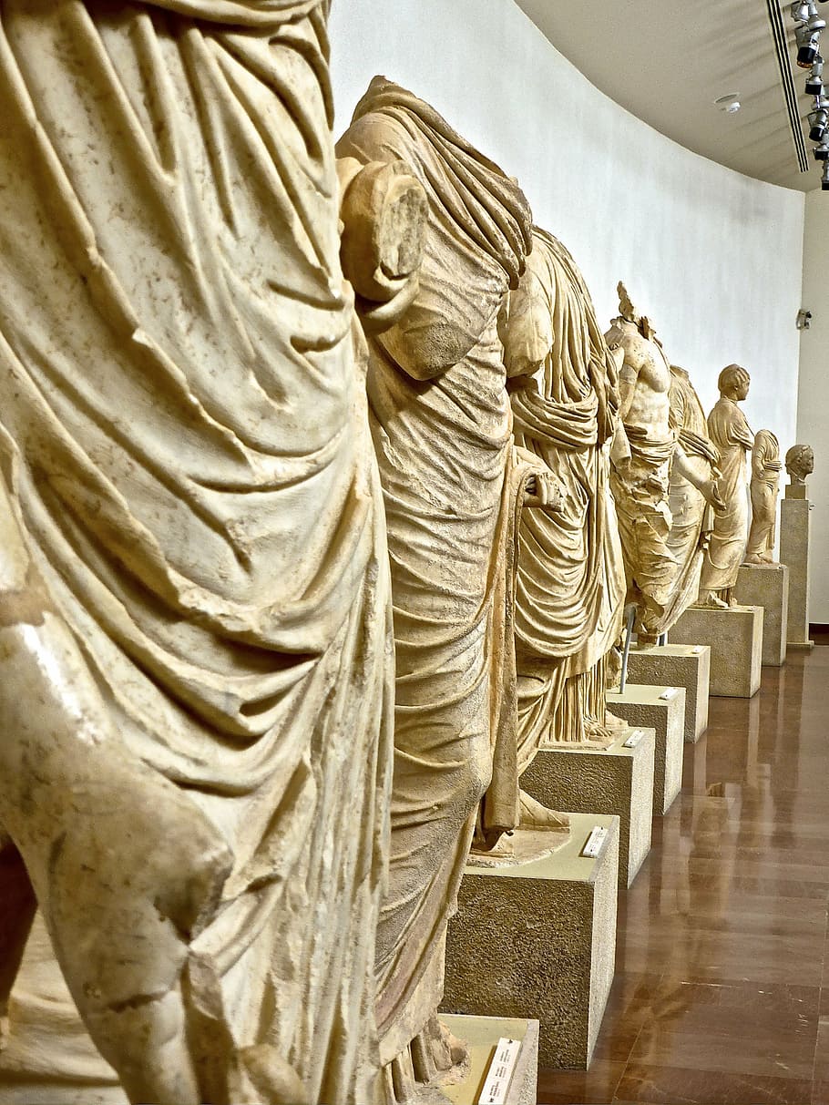 sculpture, display, ancient, roman, classic, statue, history, HD wallpaper